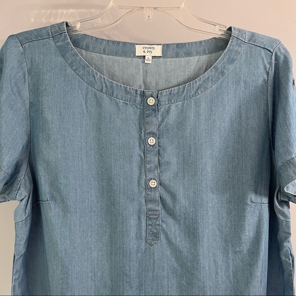 Crown & Ivy Denim Blouse - Picture 2 of 7